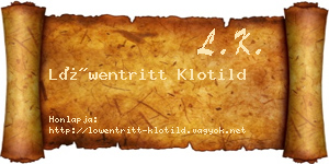 Löwentritt Klotild névjegykártya